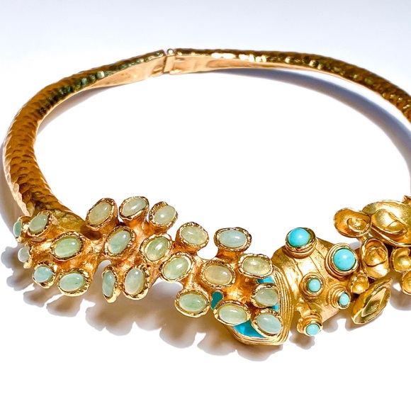 Rare Yves Saint Laurent Arty Brutalist Choker Necklace - Picture 8 of 16